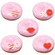 Valentine X O Heart 1 inch Sugar Decoration 7 pieces