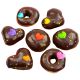 Geo Poly Heart Sugar Decorations 6 pieces