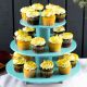 3 Tier Blue Foil Cupcake Stand
