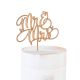 Mr Mrs Bridal Cake Top Wooden Pick