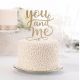 You and Me Gold Cake Pick Topper