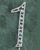 Number 1 Rhinestone Topper Silver