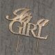 Its a Girl Gold Rhinestone Cake Topper Pick