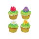 Flower Cupcake Rings Decorations 4 pieces