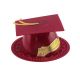 Burgundy Plastic Grad Cap Cake Decoration