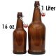 16 oz Amber EZ Cap Bottles 12 pieces