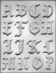 A to P Old English Alphabet Chocolate Mold