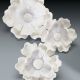 Gumpaste 2.25 to 3.4 inch White Poppy 3 piece Set