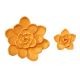 Gumpaste 2 to 5 inch Gold Succulent Flower 2 piece Set