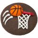 Basketball 1 inch Sugar Decoration 12 pieces