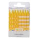 Yellow Stripe Dot Cake Candle 16 pieces