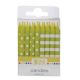Lime Green Stripe Dot Cake Candle 16 pieces