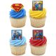Superman Cupcake Rings 6 pc