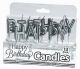 Happy Birthday Silver Cake Candle Set
