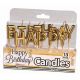 Happy Birthday Gold Cake Candle Set