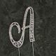 Silver Monogram A Rhinestone Pick