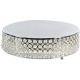 Silver Cake Stand with Crystals 13.75 inch