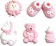 Royal Icing 3/4 inch Pink Baby Mix 6 pieces