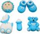 Royal Icing 3/4 inch Blue Baby Mix 6 pieces