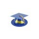 Royal Blue Plastic Grad Cap Cake Decoration