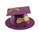 Purple Plastic Grad Cap Cake Decoration