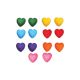 Rainbow Heart 7/8 inch Sugar Decoration 12 pieces