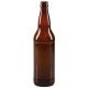 22 oz Amber Glass Long Neck Crown Bottle SINGLE