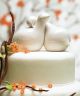Contemporary Lovebirds Wedding Cake Top