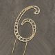 Number 6 Rhinestone Topper Gold