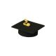 Fondant 2.75 inch Black Grad Cap