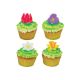 Flower Cupcake Rings Decorations 4 pieces