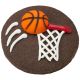 Basketball 1 inch Sugar Decoration 12 pieces