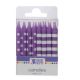 Purple Stripe Dot Cake Candle 16 pieces
