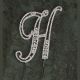 Silver Monogram H Rhinestone Pick