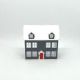 Blue Country House Cake Decoration