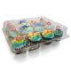 12 Mini Cupcake Showcake Clear Container
