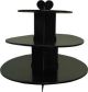 3 Tier Black Foil Cupcake Stand
