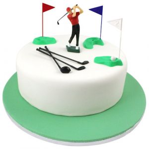 Fondant Golf Cake Topper Kit - Golf Cake Decorations, Fondant golfer, Golf  Ball, Plaque, Handmade Edible Birthday Cake Decorations