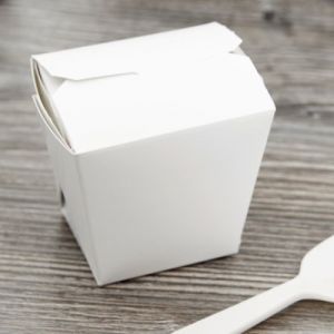 White Pint Box Chinese Food Takeout Container