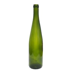 750 ML Green Glass CA Hock Cork Top Bottle SINGLE